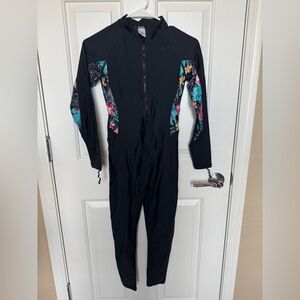 SBART Women’s Wetsuit Surf Suit Black One-Piece Long Leg Size Small